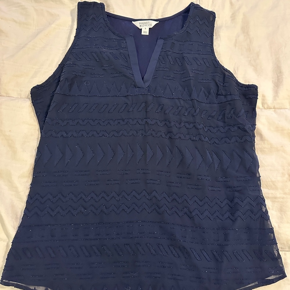 Market & Spruce Dark Blue Top